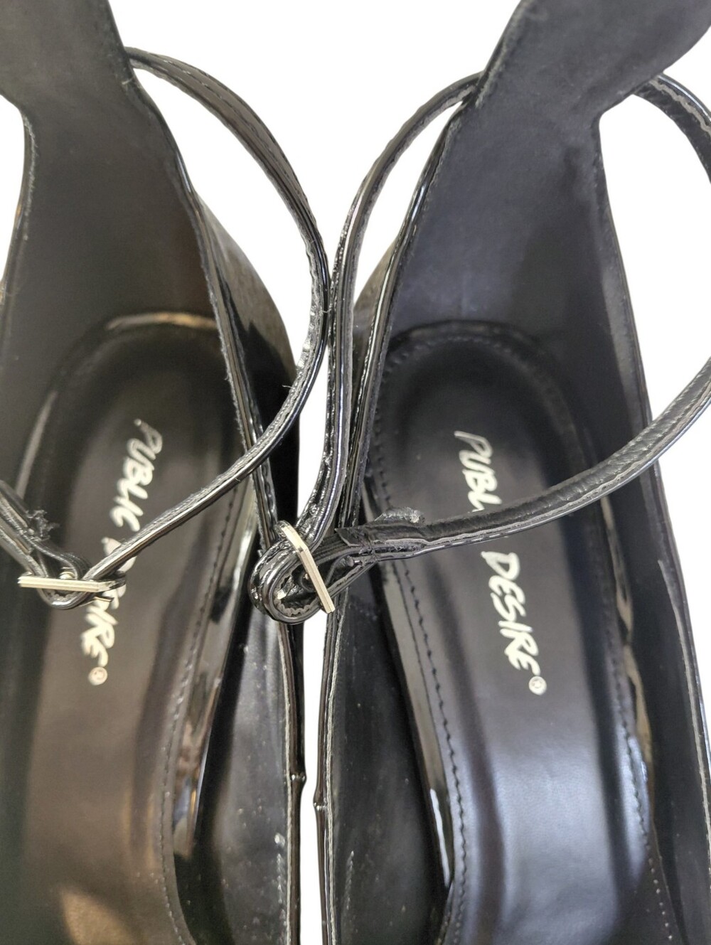 NEW Public Desire Black Patent Platform Mary Jane Heels with Ankle Strap size 6 - Picture 4 of 11